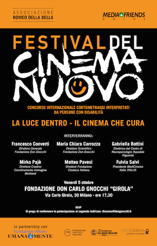Invito Festival Cinema Evento Fondazione Don Gnocchi 5 Ottobre 2018