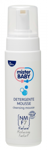 Mister Baby Detergente Mousse Soffice e lieve, si prende cura della pelle e dei capelli del tuo bambino