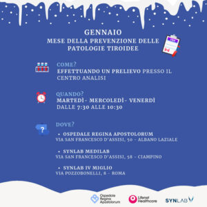 L’ospedale Regina Apostolorum Promuove Lo Screening Gratuito Per La Prevenzione Della Tiroide In Collaborazione Con Due Strutture Romane Del Gruppo Synlab